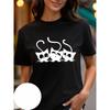 Summer Fashion Comfortable Breathable Soft Leisure Sports T-shirt Cartoon Animal Printing Women's Simple Cotton T-shirt