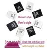 In-Stock Men's & Women's Woven Size Labels: Custom Black & White Trendy International Brand.
