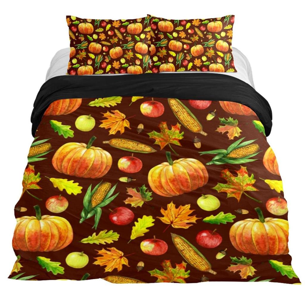 3D Corn Bedding Set 3pcs for Kids Boys Girls Watercolor Corn Pattern Printed Comforter Cover Botanical Polyester Duvet Cover Set