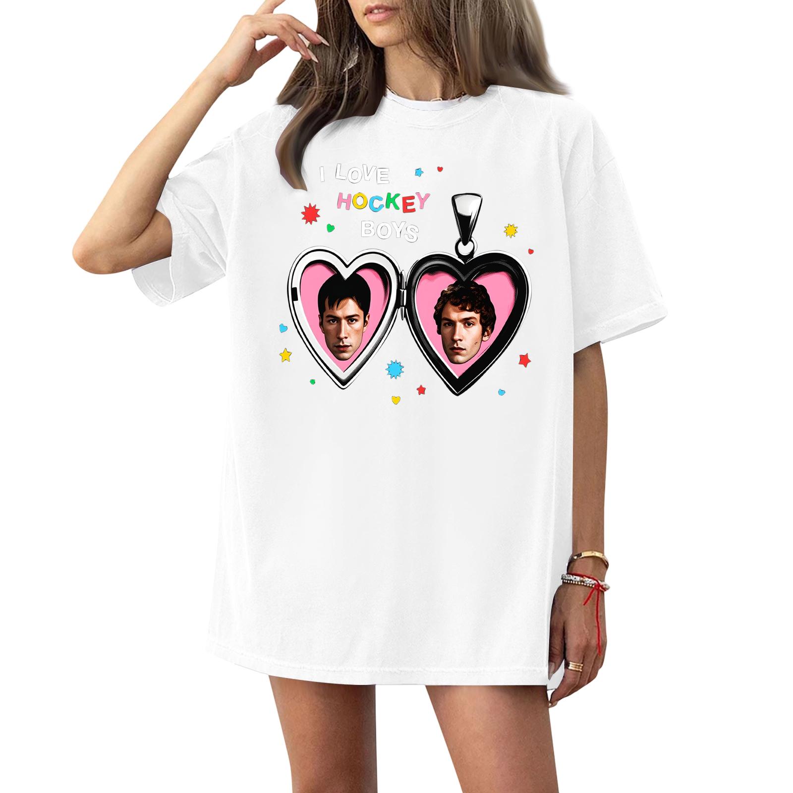 Женская и мужская модная футболка с круглым вырезом повседневная с принтом с коротким рукавом XL белый 1370₽