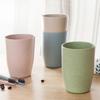 Northern Europe Beige Wheat Stem Tooth Cup Bathroom Mouthwash Mug Round Easy Clean Lightweight Stackable Eco Friendly Rinsing