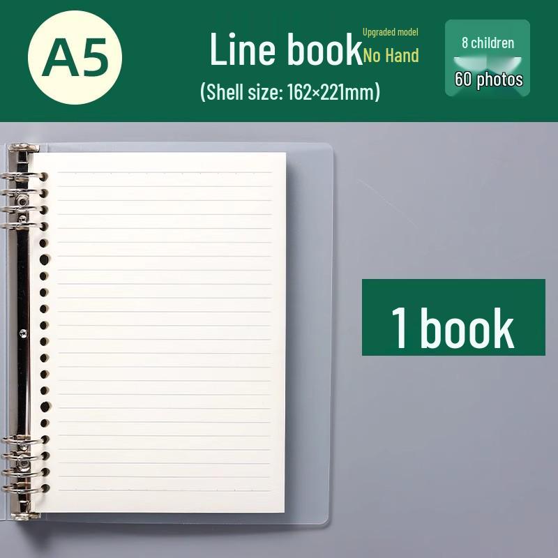 A5 løsbladsnotesbog: Aftagelige linjerede, ternede og blanke sider, ekstra tykke, spiralbundet for komfort.