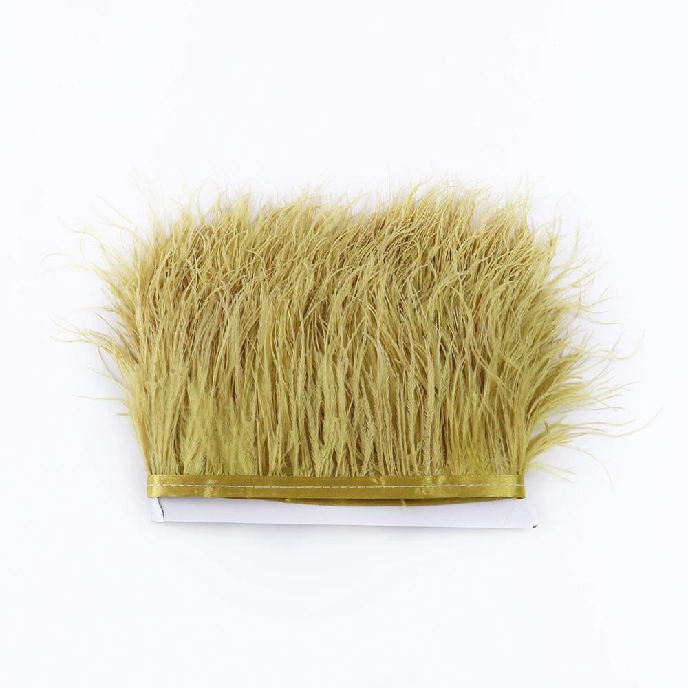 Feather1 meter Natural Ostrich feather Trims Ribbon 6-15 cm for Skirt DIY Clothing Black White Ostrich feathers Wedding Decoration