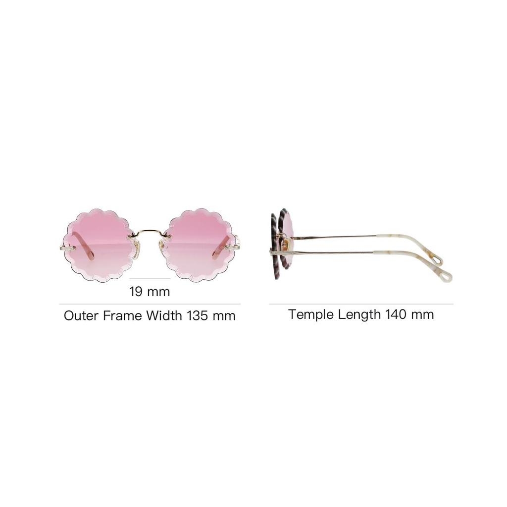Chloe Chic Elegant Round Sunglasses Women Sunglasses Pink CH0047S-005