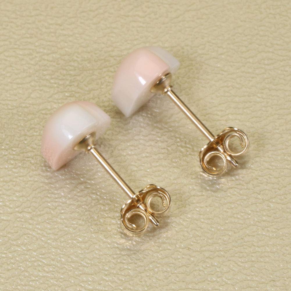 Miss Coral Pink Heart Gold Undyed Earrings, Filled,