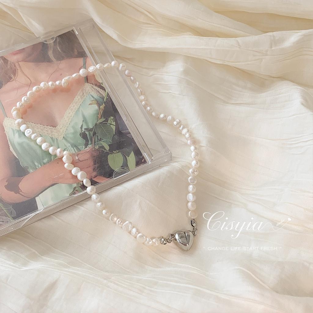 iF ME Elegancki Perłowy Magnetyczny Naszyjnik Prosty Choker Serca Naszyjniki dla Kobiet Modne Akcesoria