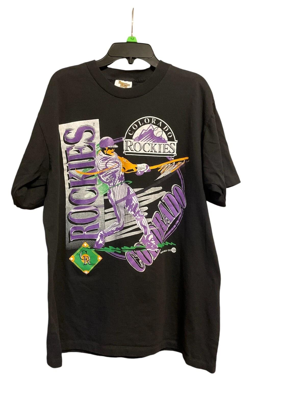 

Винтажная футболка Colorado Rockies 90-х, одинарный шов, Tennessee River Gold, MLB, размер L 4XL