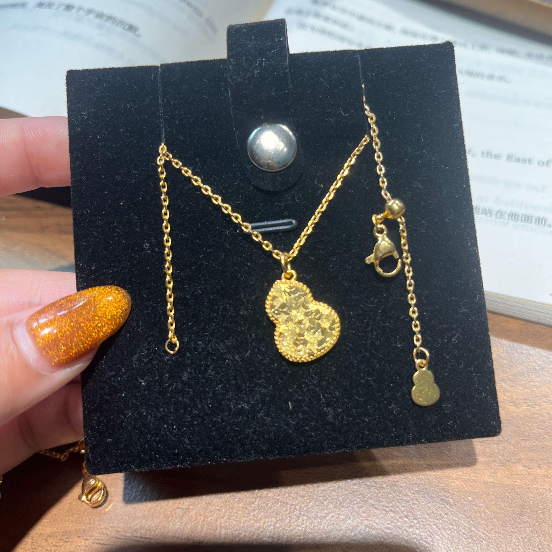 New Cnc Craft Golden Crushed Ice Ice Gourd Necklace Burst Fulu Continuous Gourd Bracelet Sweater Chain