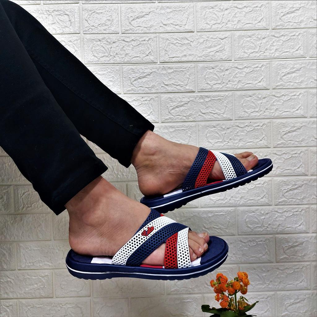 Papuci pentru bărbați Calx 2834-2888, albastru marin, cu talpă de masaj