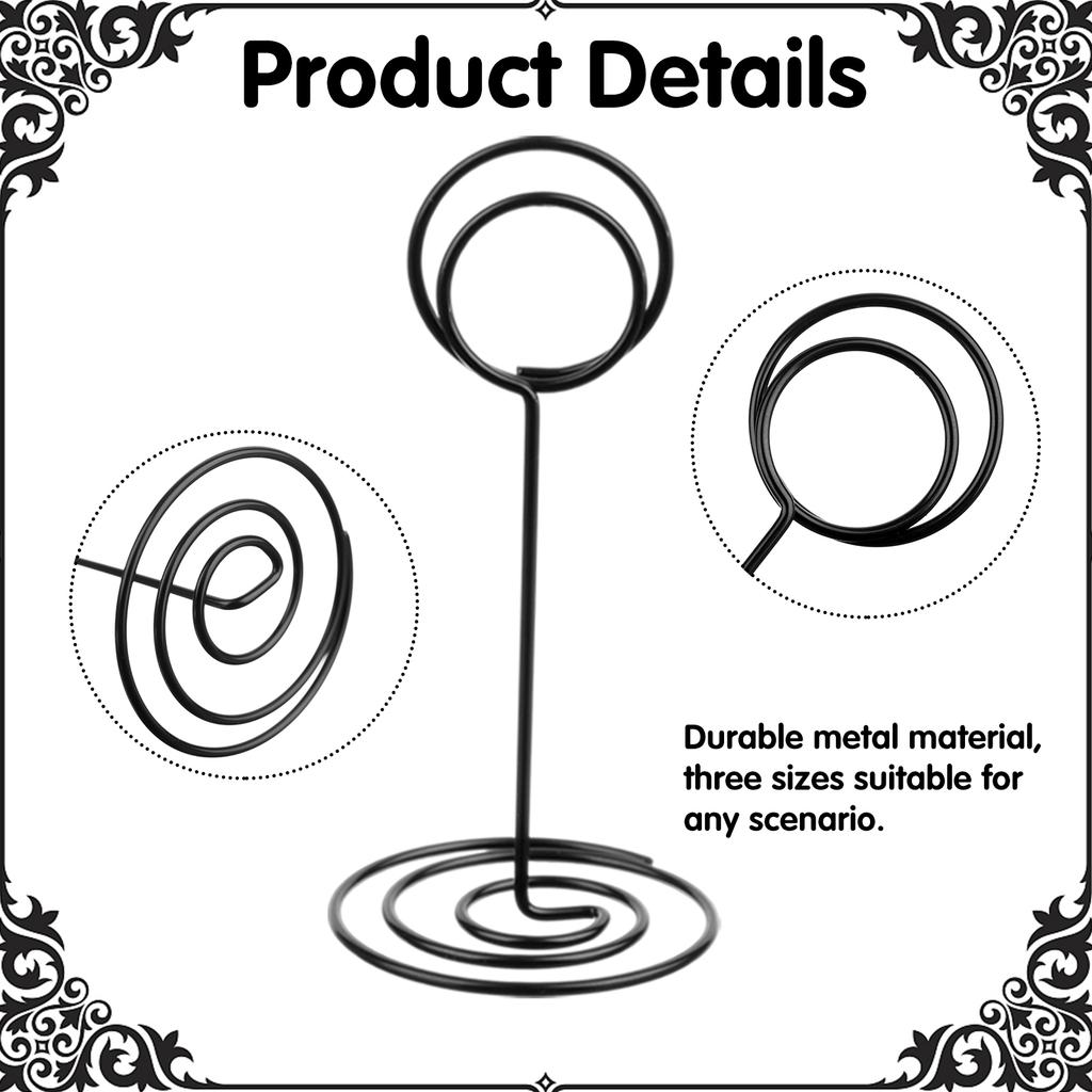 48Pcs Table Number Holders Black Table Card Stand Metal Name Note Picture Number Card Holder Standing Table Sign Holder For Home