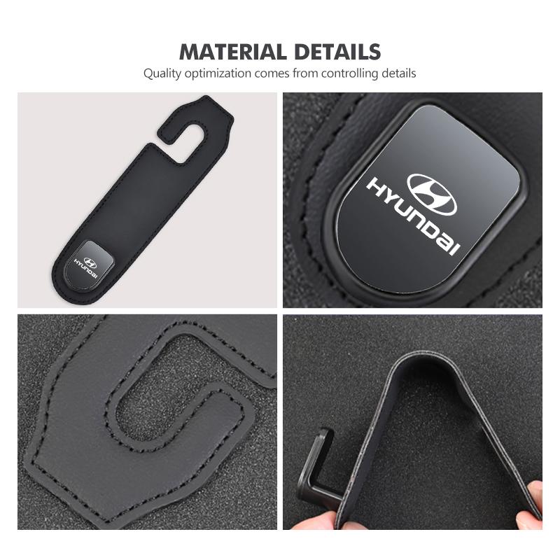 For Hyundai Car Seat Back Hook Leather Rear Storage Hooks Storage Accessories Tucson IX35 I30 I20 Kona Coupe Veloster I40 Getz DD5