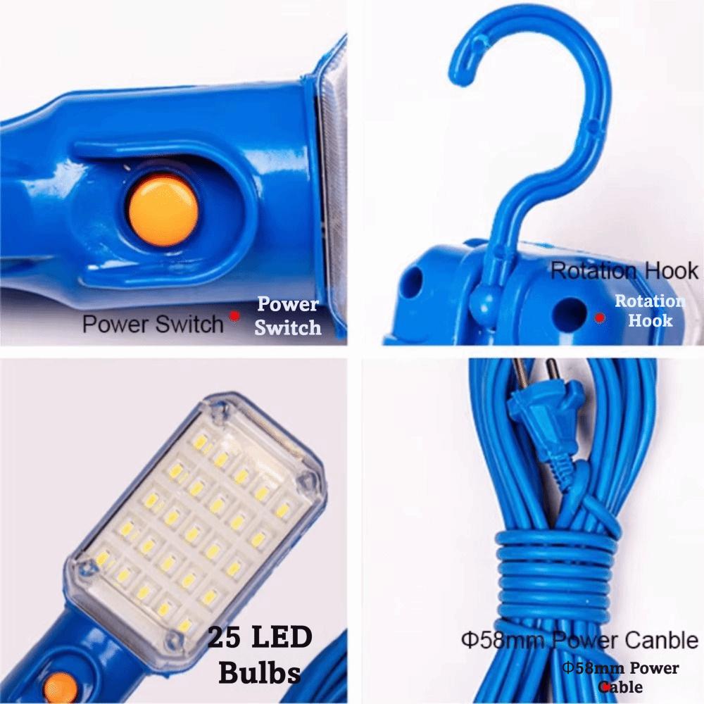 220V LED Work Light 30 LED Handheld Repair Lamp Utility Light Inspection Lamp Garage