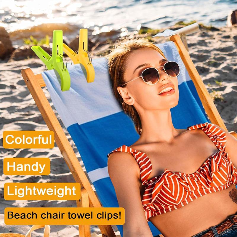 4/20pcs Large Beach Towel Clips Heavy Duty Clothes Pins For Pool Chairs Beach Loungers Windproof Drying Blankets Quilt Laundry