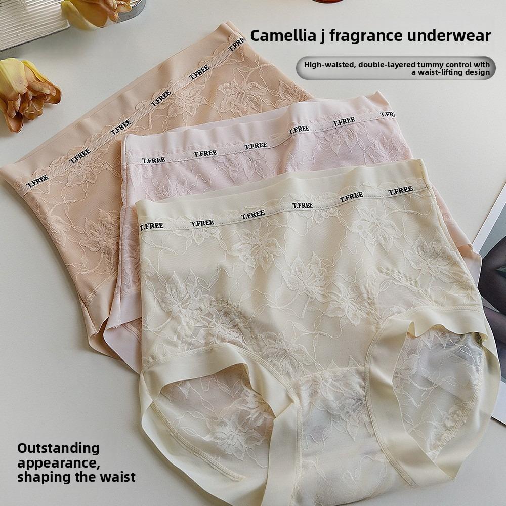 Big Size Female Spring and Summer Lace High Waist Abdominal 10A Bacteriostatic Extended Bottom Crotch No Trace Briefs