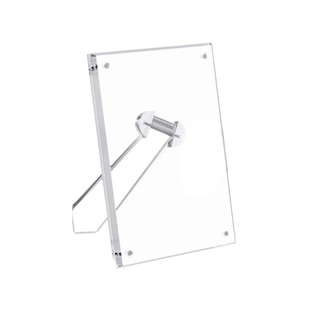 Transparent Acrylic Magnetic Picture Frames with Stand Rectangle Clear Photo Frame Minimalist No-drill Display Board