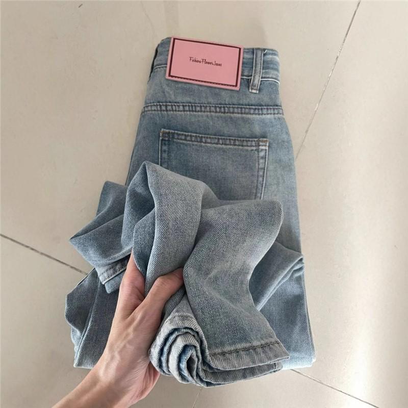 Petite High Waist Summer Jeans: Slimming, Loose, Straight Leg, Versatile, Flaw-Covering Pants for Women.