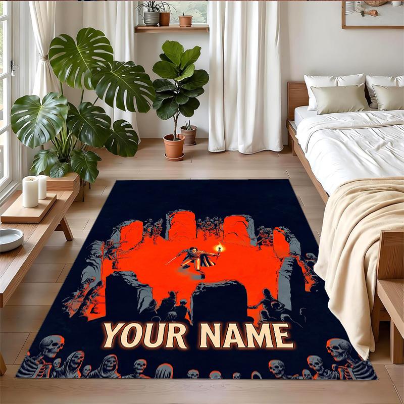 Crystal Velvet Rug Custom Name Text, Soft Non Slip Floor Mat Home DecorEvil Dead Ash Williams