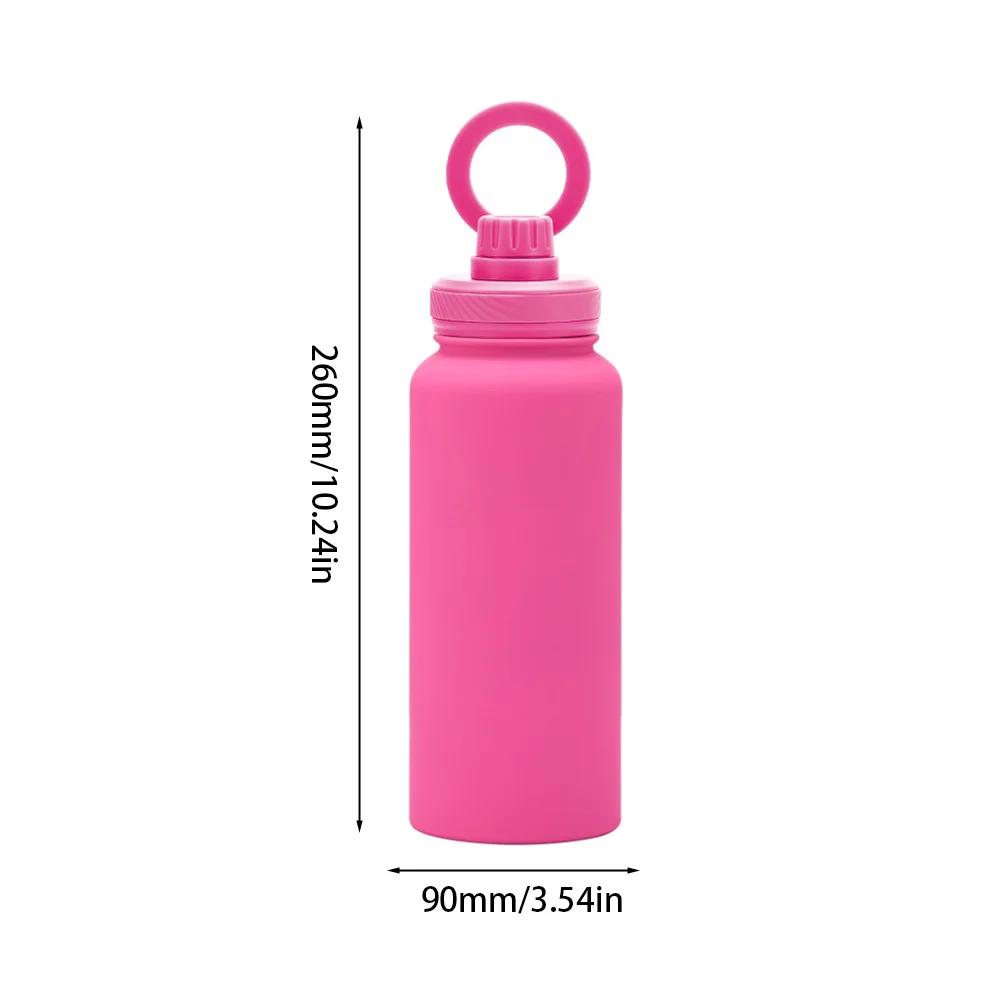 Sports Water Bottle Lid with Cellphone Magnetic Stand 1000ML Insulated Stainless Steel Sports Water Bottle Thermal Water Cup Lid