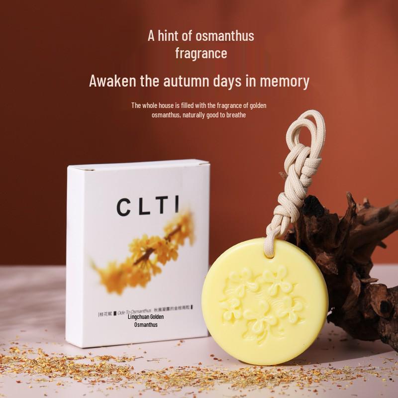 Explosion-Proof Wax Tablets: High-Temp (80°C) Car Diffuser Souvenir Pendant - Wardrobe Fresh Scent & Embossed Design