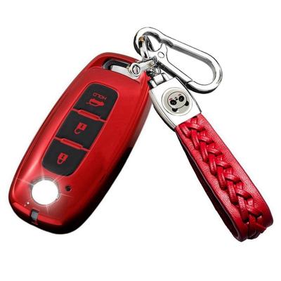 [ZANEKO] New Model X-Trail Key Case Compatible Nissan Aria Key Cover Sakura Smart Key Case (Red), Red