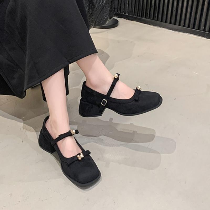 Fashion French Versatile Mary Jane Shoes Women's Spring 2025 New Coarse Heel Match Skirts Small Shoes Japanese Style Single Shoe
