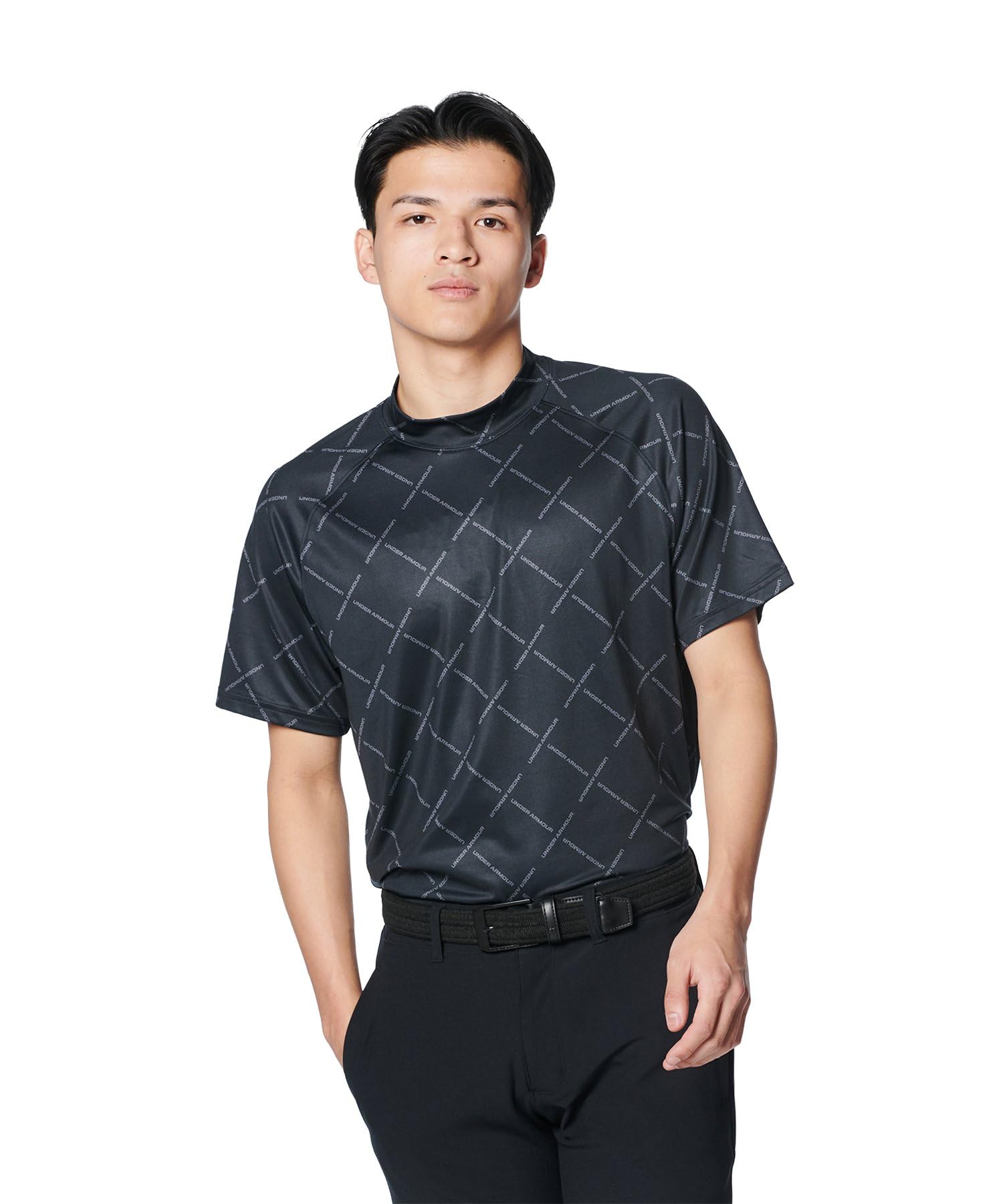 

Under Armour UA Playoff SS Mock XL Shirt, Black/Castlerock/Halo Gray,