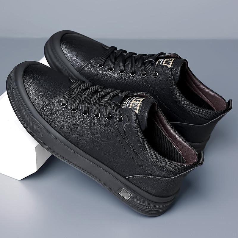 Модные трендовые мужские кроссовки повседневные кожаные мужские туфли легкие — фото 5