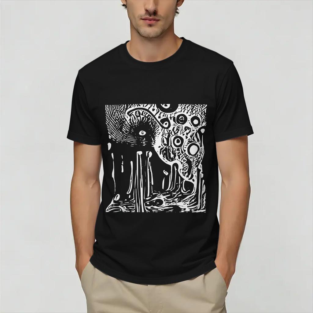 Vintage Mountains Madness Lovecraft TShirt Unisex Round Collar 100 Cotton T Shirts Short Sleeve Tees Birthday Gift Clothes