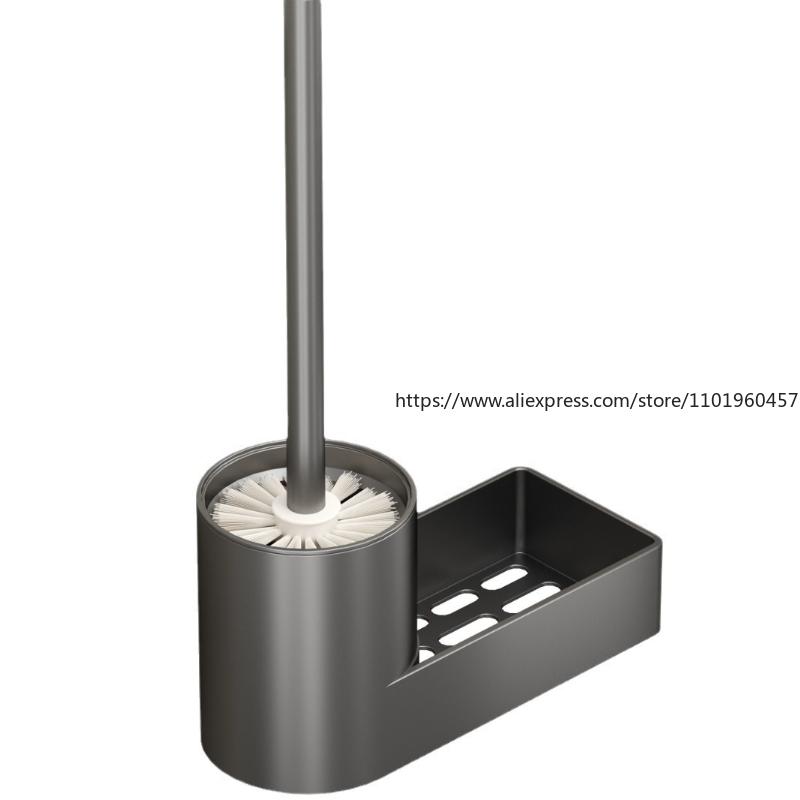 Toilet Brush Wall-mounted Rack Household No Dead Ends Bathroom No Punching Cleaning Toilet Brush Artifact