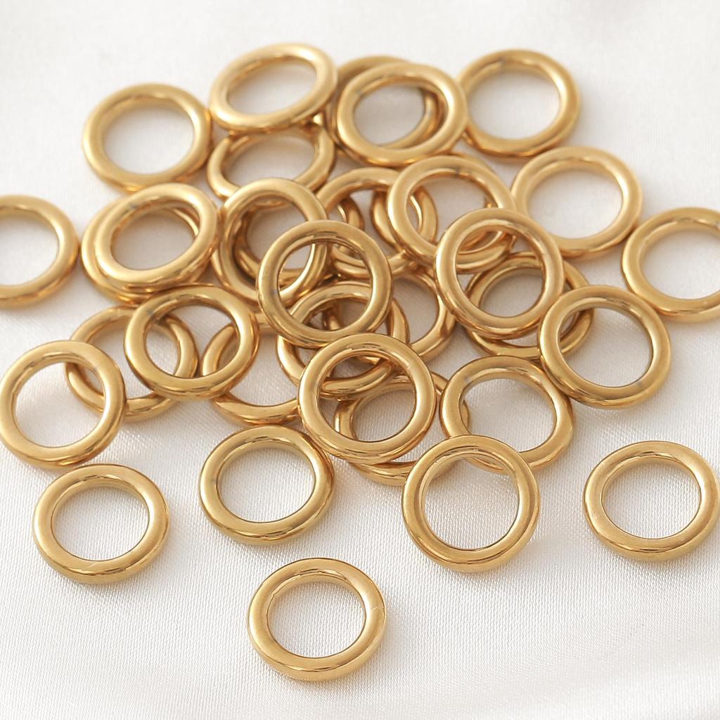 Gold-Filled Stainless Steel Seamless Connecting Ring for DIY Jewelry - Necklace & Bracelet Accessories