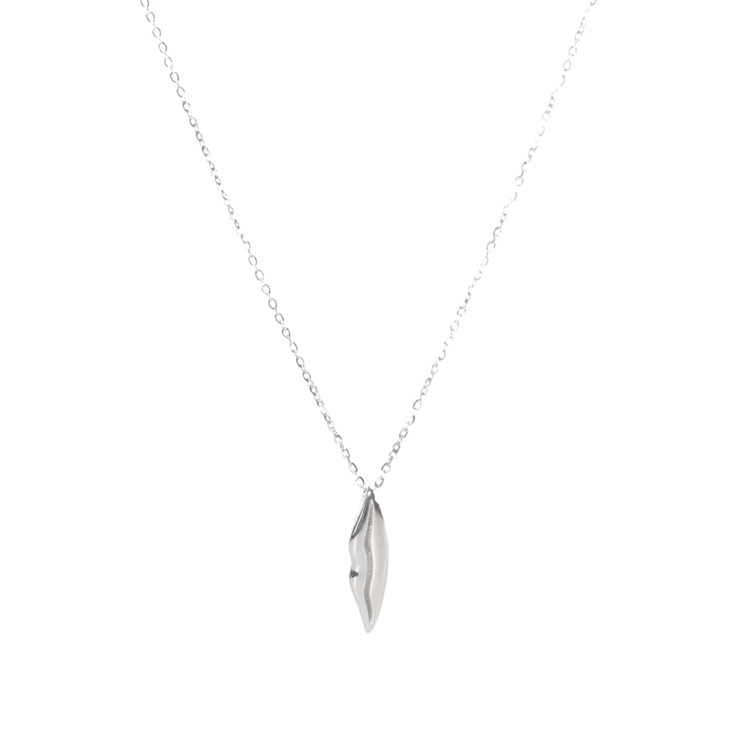 

Genuine Sterling Silver (925) Lip Motif Charm Necklace Pendant for Men and Women. Simple, Thin, Small Chain Set with Pouch. Casual, Cute, Popular