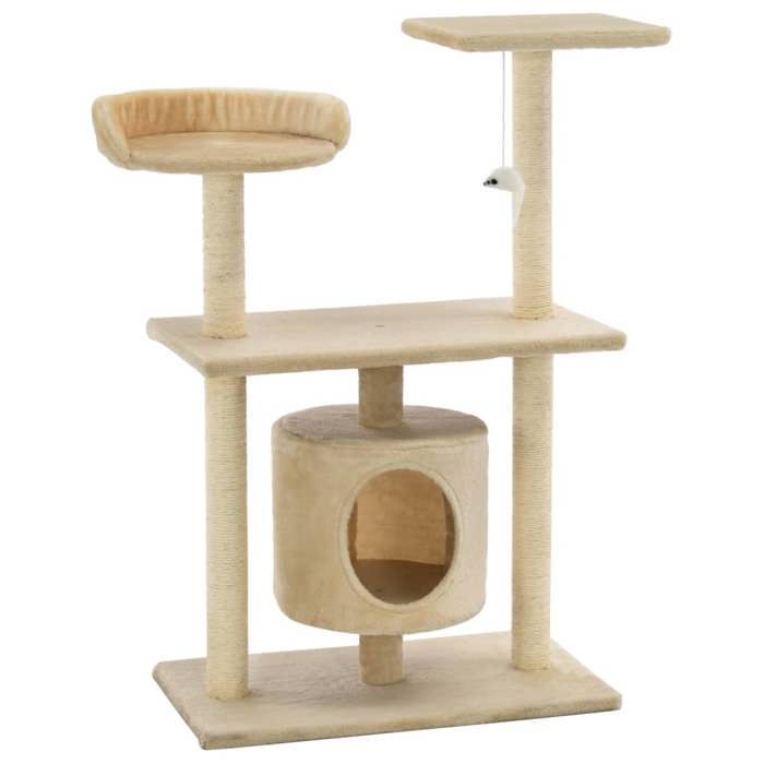 VidaXL Arbre à chat avec griffoirs en sisal 95 cm Beige 170514