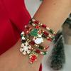 Salircon 5 Pcs/set Cute Christmas Series Snowflake Tree Pendant Bracelets Women CCB Beads Adjustable Thread Rope Bangles Jewelry