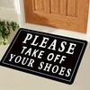 "Please Take Off Your Shoes" Letter Pattern Doormat Classic Text Sign Pattern Home Decor Carpet Soft Non-Slip Welcome Mat