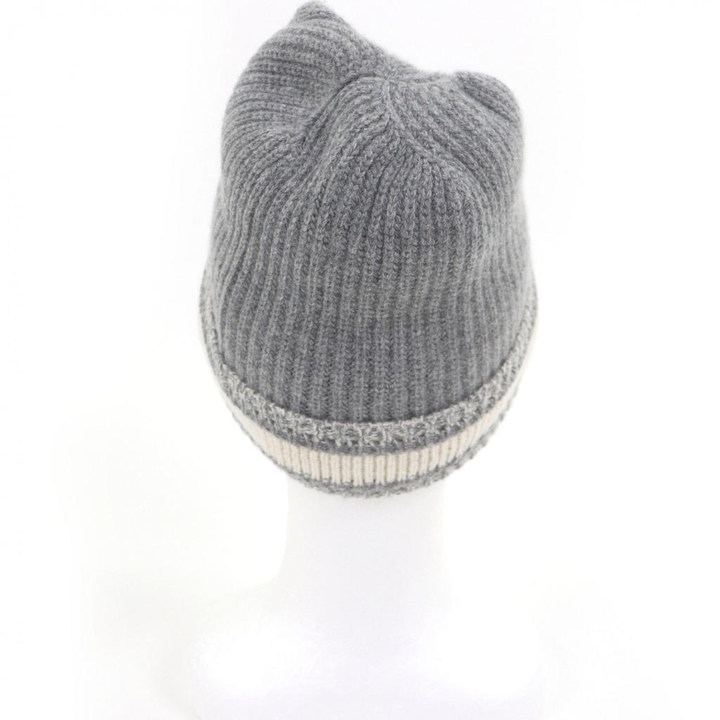Excellent DIOR Knit Cap 05DWI714I007 Logo Cable Knit Gray Wool Mens Used