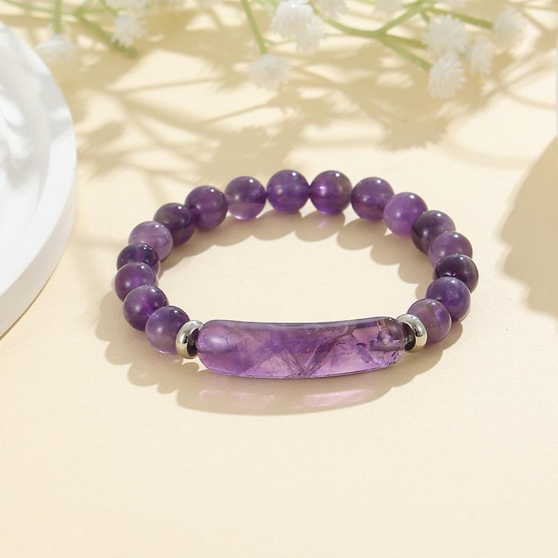 8mm Green Aventurine and Pink Crystal Handmade Bead Bracelet with Curved Tube Design