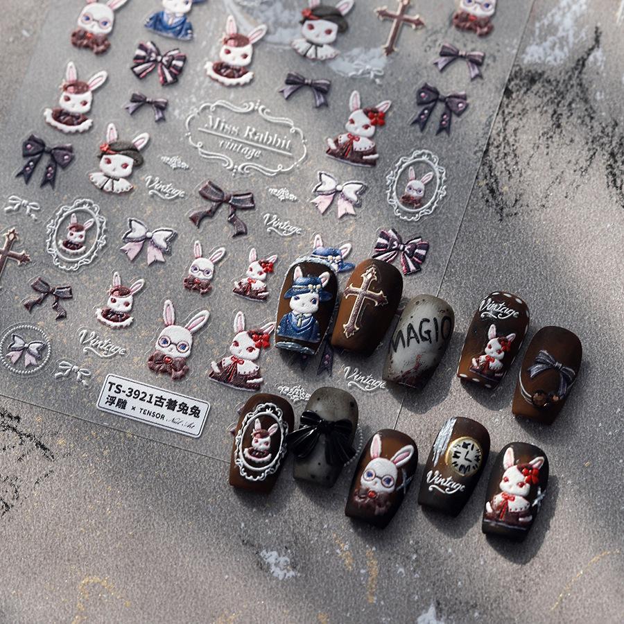 

Magico Moji Vintage Rabbit Iron-On Nail Stickers TS-3921