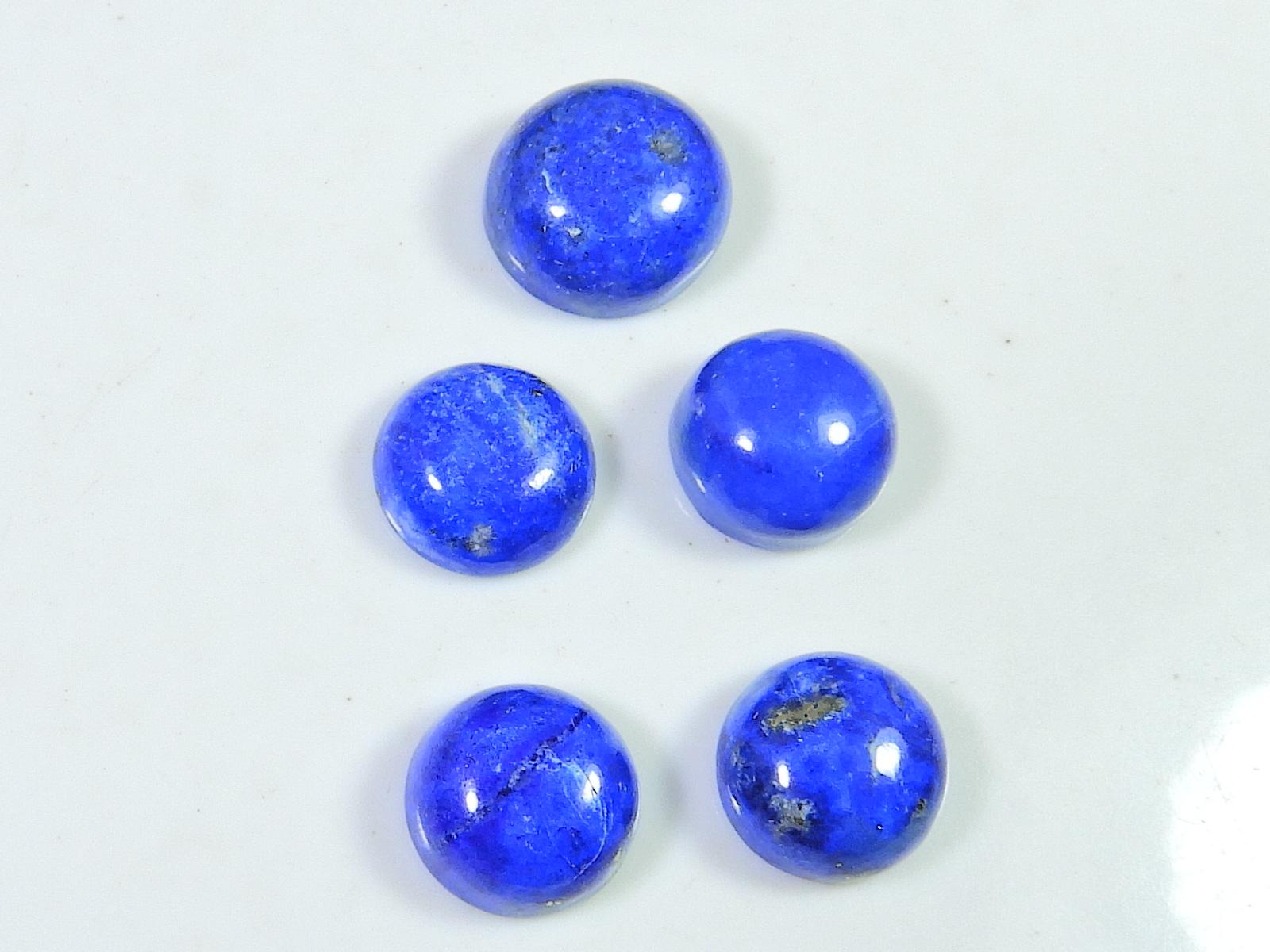 

23Cts. Натуральный лазурит круглый кабошон драгоценный камень россыпью 05 шт. лот 10X10MM RQ-1908