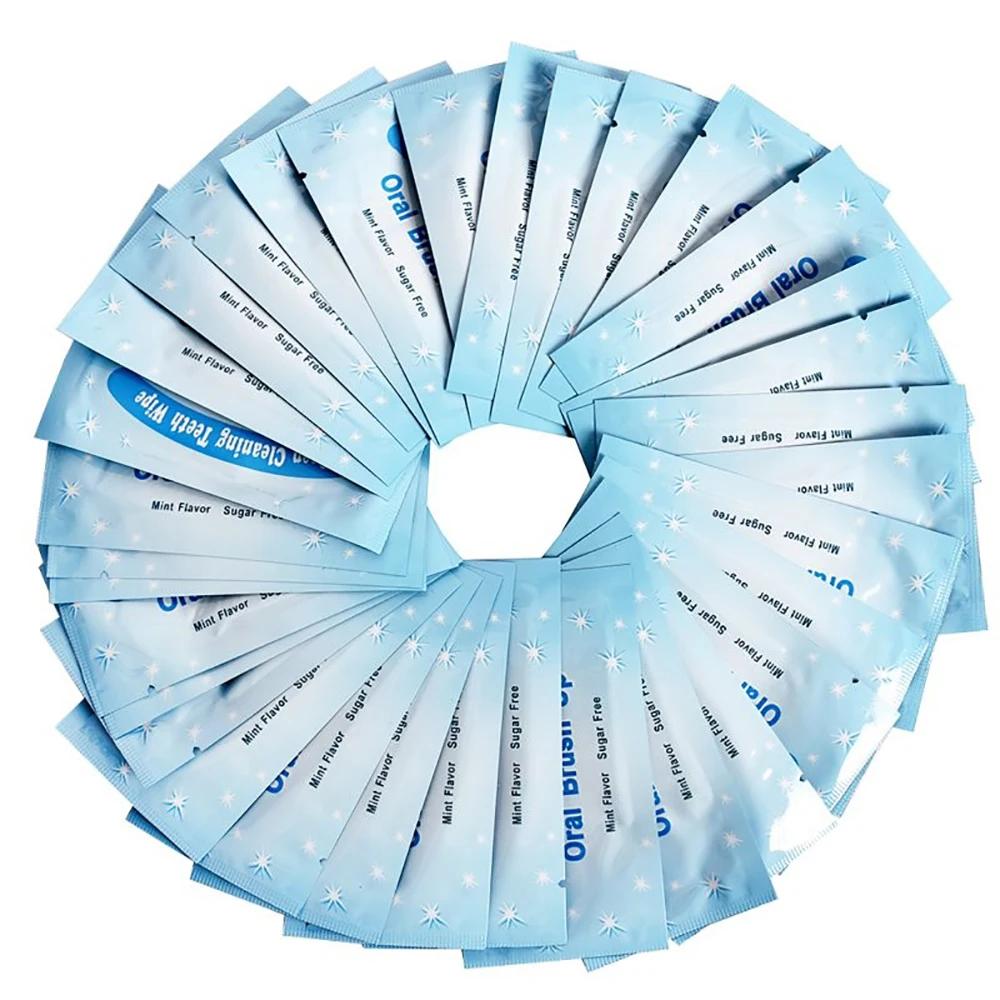 Lingettes nettoyantes dentaires jetables, brosse à dents, lingettes pour les doigts, saveur menthe, nettoyage des dents, outils d'hygiène bucco-dentaire