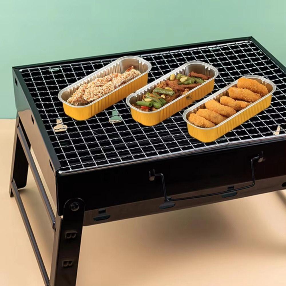 30/50Pcs Reusable Mini Bread Packing Foil Box Rectangle Cupcake baking Tray  Dessert