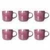 COFFEE TEA MUGS MUG SET 6 PIECES 350ml PURPLE-PLUM CERAMIC