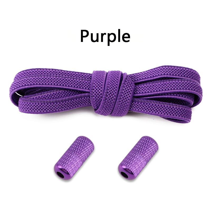 No Tie Shoelaces Metal Lock Flat Elastic Shoe Laces Sneakers Kids Adult Shoelace Flower Noodle Capsule Buckle Shoes Accessories