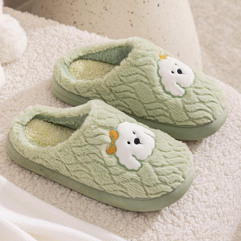 Qidashun couple cotton slippers winter, new indoor and outdoor plush cotton shoes thickened warm wool cotton mop