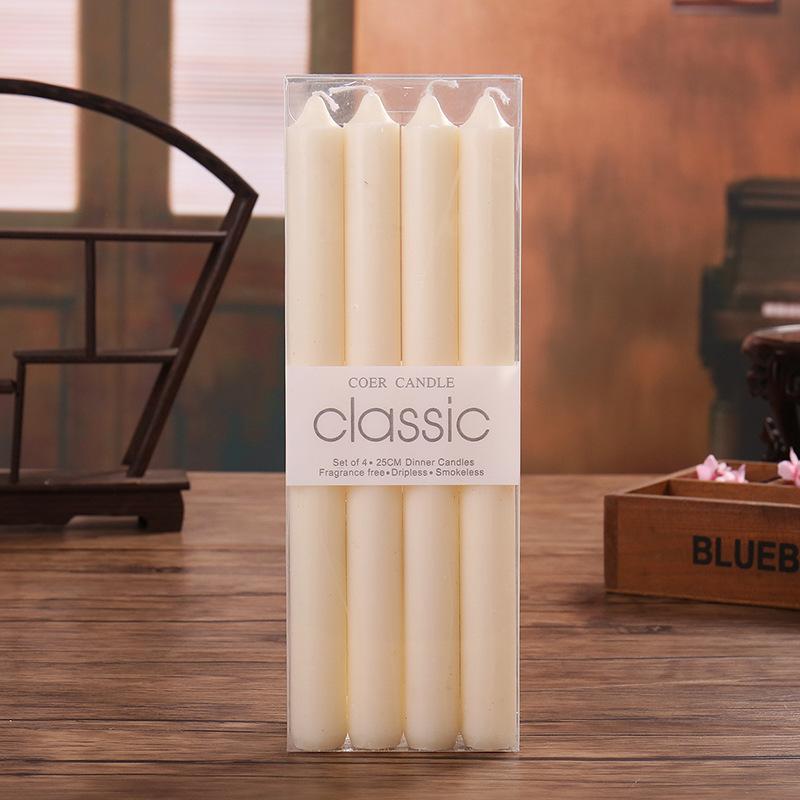 

Бытовая Аварийная Красная и Белая Свеча Европейская Классическая Романтическая Свадебная Ужин при Свечах Без Подсвечника с Длинным Стержнем Свеча Ivory 2.2 * 25