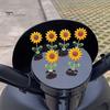 Non Residual Adhesive Ornaments 5Pcs Wobble Sunflower Car Dashboard Decor, Resin Spring Flower Ornament Interior Decoration Flowers with Slip