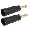 2 szt. Adapter Mono Pozłacany Interfejs XLR Wtyczka Konwerter Akcesoria Sprzęt Audio