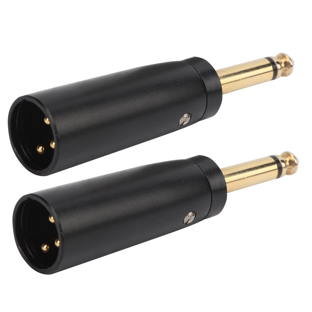 2 szt. Adapter Mono Pozłacany Interfejs XLR Wtyczka Konwerter Akcesoria Sprzęt Audio