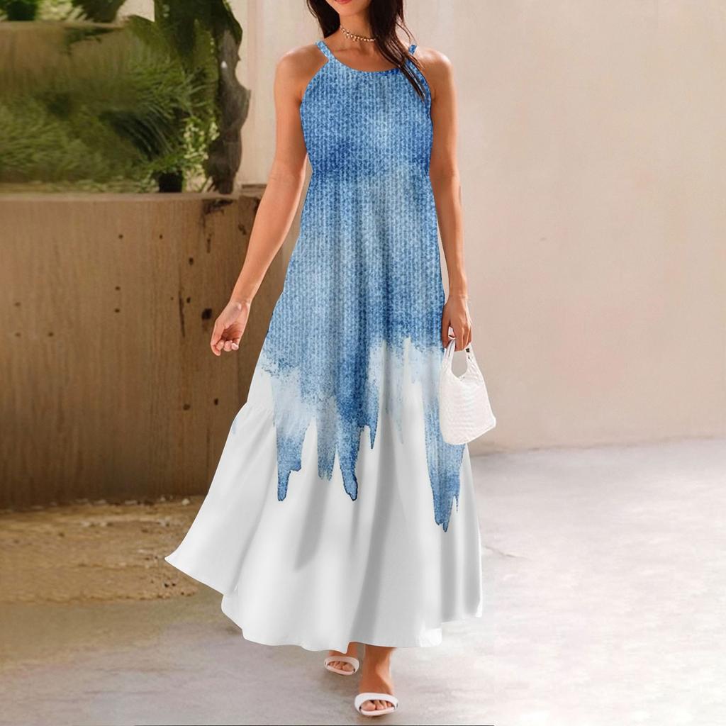 Damen Sommer Casual Fashion Strapsen Ärmelloses Kleid