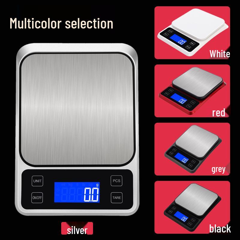 Electronic 10kg Stainless Steel Platform Kitchen Scale, 0.1g Precision for Food & Baking