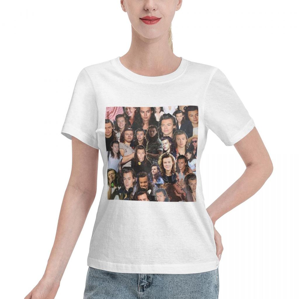 Harrystyles TShirt Women Short Sleeve T Shirts Crew Neck Clothing Cotton Summer Tees Streetwear